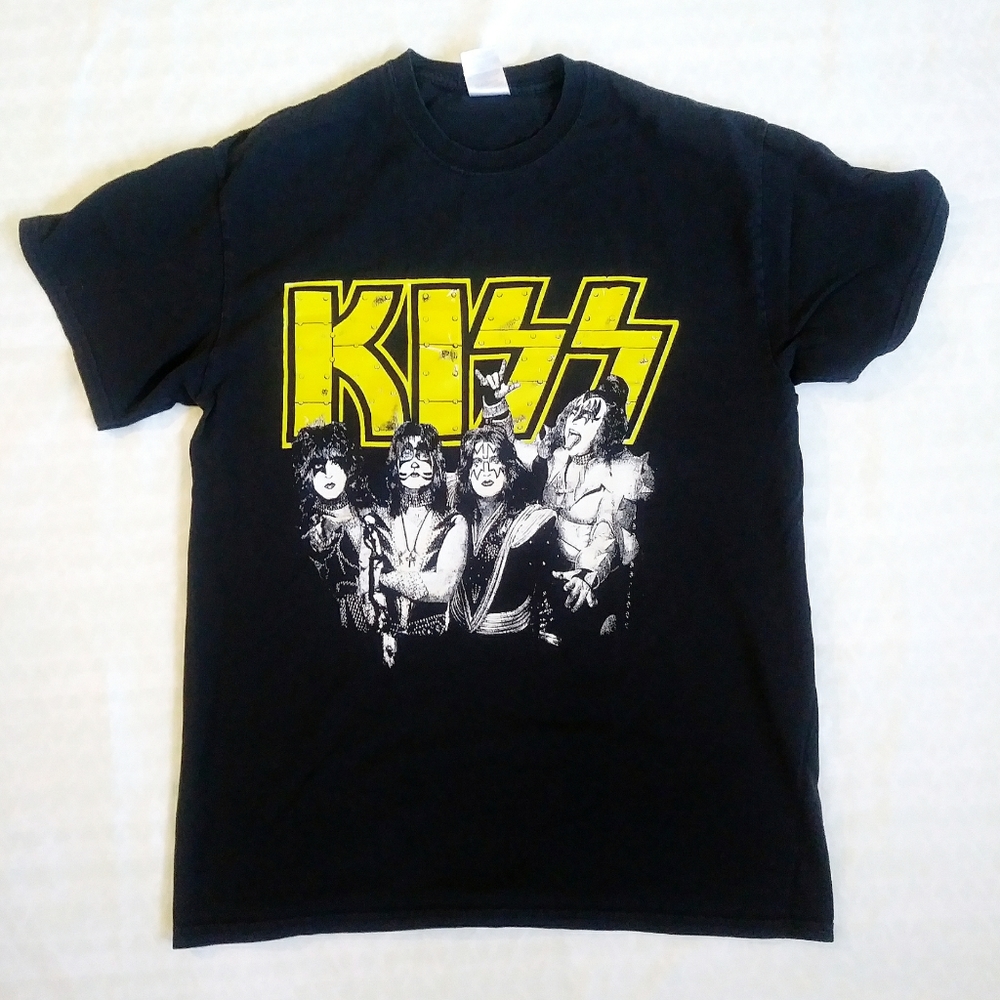 KISS black Graphic Band Tee M Trendy